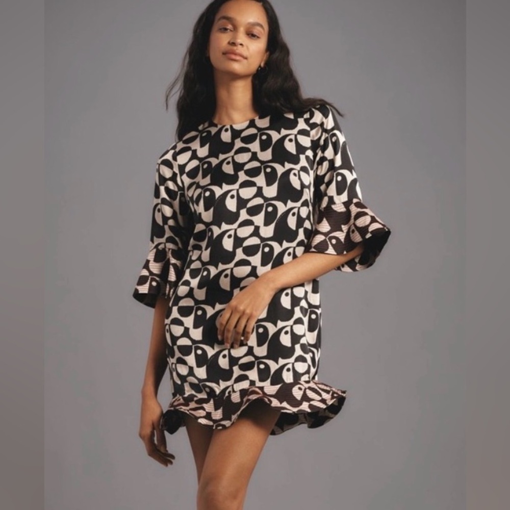 Farm Rio x Anthropologie Geo Toucan mini dress NWT